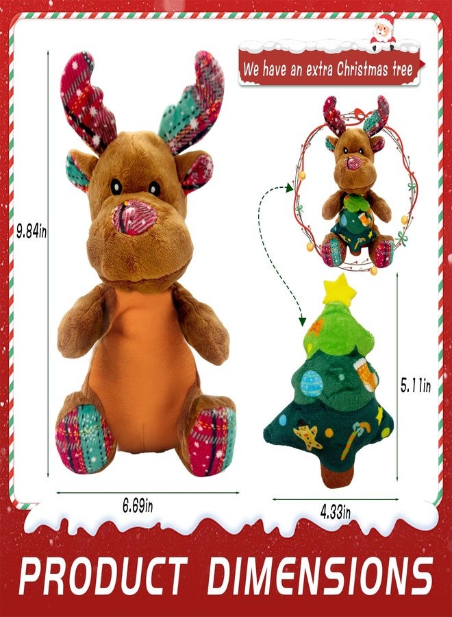 Hlimior Christmas Dog Toys Squeaky Reindeer Dog Toys with Cute Xmas Tree Interactive Durable Plush Toys for Puppies, Small, Middle, Large Dogs Teething, Training & Chewing - Image 2